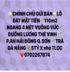 Bán đất giá đầu tư mặt tiền lương thế vinh phường an hải đông quận sơn trà 110m2 giá hỗ  t