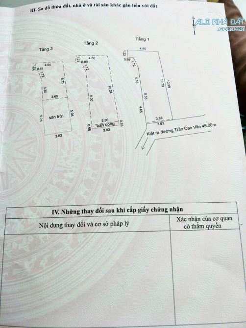 Cần bán nhà 3 tầng kiệt đường Trần Cao Vân