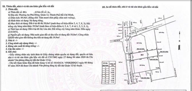 Bán Lô Đất Hẻm 75 Vườn Lài - An Phú Đông - Q12-89m2 - Chỉ 3 tỷ 9