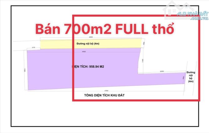 Bán 700m2 đất fuul th.ổ c.ư cách bờ kè Hồ Bún Xáng Cần Thơ 100m thích hợp làm trọ minihuse - 1