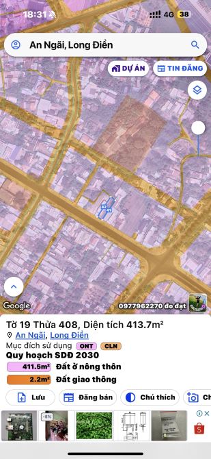 ✨ 10x41m (80m2 ONT) Mặt tiền Nhựa Lớn DT44B, cách ngã 4 giao cắt vs QL55 tầm 100m - 5.5 Tỷ - 12