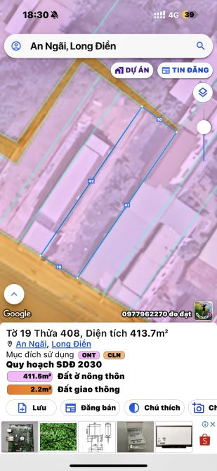 ✨ 10x41m (80m2 ONT) Mặt tiền Nhựa Lớn DT44B, cách ngã 4 giao cắt vs QL55 tầm 100m - 5.5 Tỷ - 13