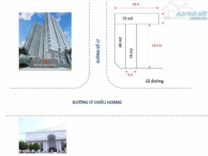 3 LÔ GÓC LÝ CHIÊU HOÀNG VÀ ĐƯỜNG SỐ 17-P.10- Q.6- DT: 215M2- 55 TỶ - 4