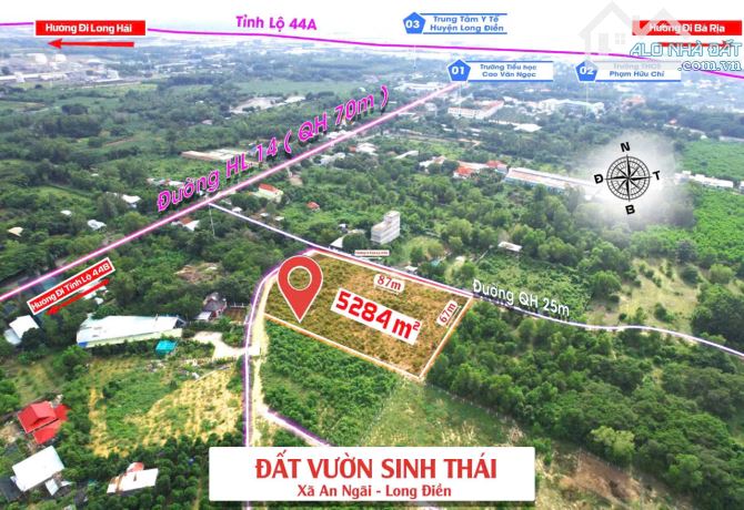 bán 5280 m đất cây lâu năm an ngãi long điền bà rịa