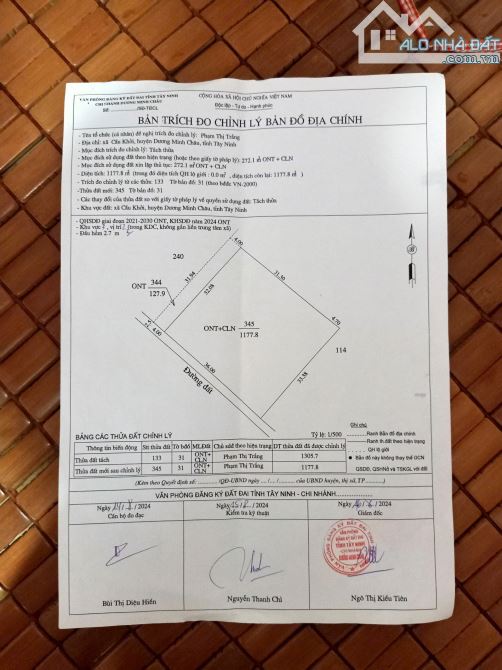 BÁN LÔ ĐẤT 1177M2- CẦU KHỞI- DƯƠNG MINH CHÂU - TÂY NINH -GIÁ 50 TRIỆU/M NGANG