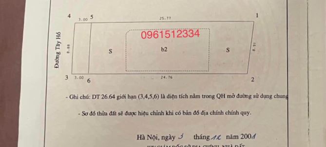 Mặt phố đường Tây Hồ giá đầu tư 224m2, 3,5 tầng, mt 8,9m, hậu 8,91m, giá 95 tỷ