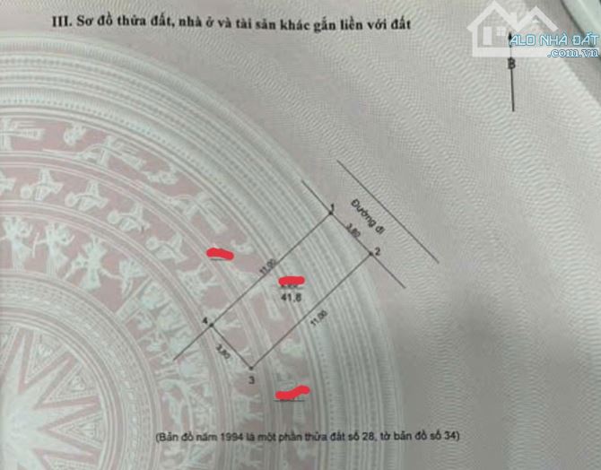 Bán đất Ngũ Hiệp - sát Vũ Lăng, dt 42m, mt 3.8m ÔTÔ đỗ cửa