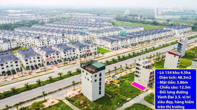 Bán Đất Dịch Vụ Vân Canh Khu 4,5ha, 48,3m2 Mặt đường 12m cả vìa hè. Mặt sau vành đai 3.5. - 1