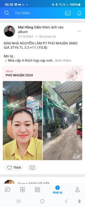 BÁN NHÀ NGUYỄN LÂM P7 PHÚ NHUẬN 36M2 GIÁ 3TY6 TL  3.3 ×11  ( FD.B)   Mô tả:, ⚡️Nhà cấp 4 t - 2