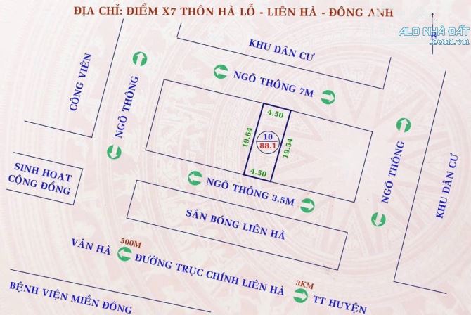 ĐƯỜNG 7M VỈA HÈ- KINH DOANH - HAI MẶT ĐƯỜNG - CẠNH SÂN BÓNG BỆNH VIỆN CÔNG VIÊN- UBND XÃ - 4