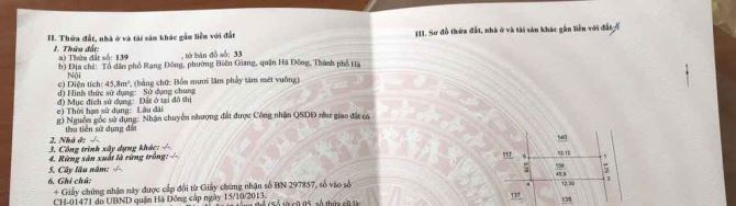 🔥 Siêu Hót- đất thổ cư Rạng Đông QUẬN HÀ ĐÔNG HÀNỘI- Vị TRÍ ĐẮC ĐỊA - NGÕ Ô TÔ ĐỖ CỬA - 5