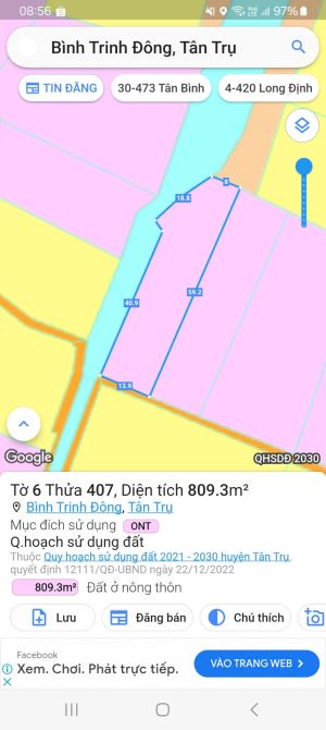 8×58 thổ đường bê tông ôtô Bình trinh đông_Tân trụ_ Long An 499 triệu rẻ ngộp - 5