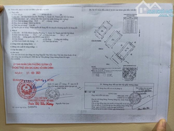 HOT! Bán Nhà MT 50 Trần Minh Quyền P.11 Quận 10 DT: 4,7m x 12m KC: 4 Tầng Giá: 18,5 Tỷ - 3