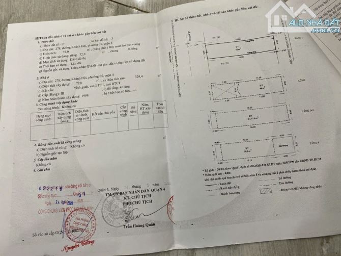 Bán Nhà Mặt Tiền 278 Khánh Hội, Phường 5, Quận 4 DT 4 x 19m xây 8 tầng bán nhanh 29 tỷ - 1