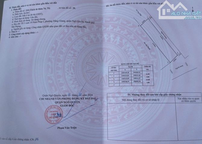 Bán đất mặt ngõ Nam Pháp - Lạch Tray, 67m, lô góc bán hàng cực đẹp, GIÁ 4.85 tỉ - 2