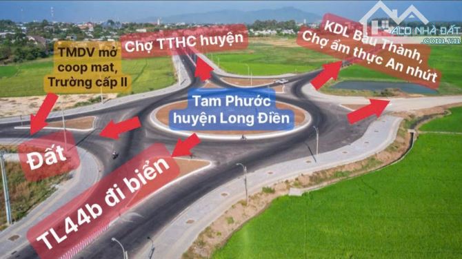 Cần tiền bán gấp lô đất ngay vòng xoay Cống Bà 6, mặt tiền tỉnh lộ 44B, Long Điền, BRVT