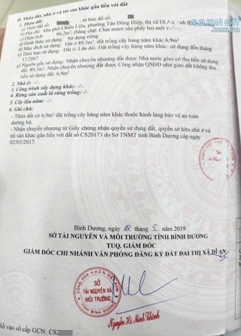 Bán lô góc 5x19m, hẻm Nguyễn Thị Khắp p.Tân Đông Hiệp, thổ cư 93% - 3