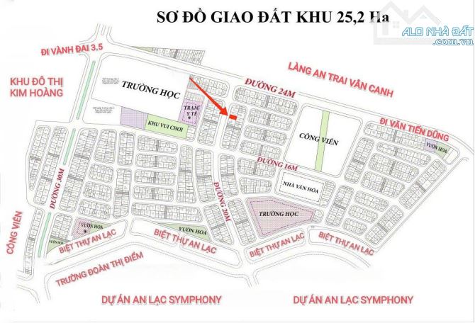 Bán Đất Dịch Vụ Vân Canh Khu 25,2ha. 43,3m2 Mặt Đường 12m. Vuông Vắn Cực Đẹp Giá Đầu Tư - 3