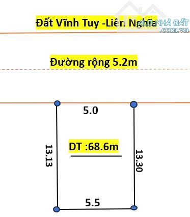 Bán đât vĩnh tuy liên nghĩa  thông số đẹp không tỳ vết diện tích 68.6m nở hậu giá đầu tư