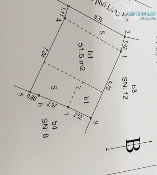 Lô góc mặt ngõ 10 Láng Hạ, kinh doanh tốt, sổ đẹp 52m2 mặt tiền 6.4m. Tự xây. Giá 13.5 tỷ