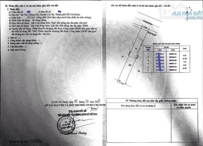 BÁN ĐẤT (CÓ NHÀ) 273M2 TẠI VÕ THỊ DÒN, TÂN THÔNG HỘI, CỦ CHI GIÁ 1 TỶ - 1