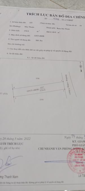 Chính chủ.đất thổ cư.sổ đỏ.ra sổ liền.Thổ cư 60m2.TP.BMT - 2