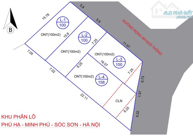 Bán 100m Phú Hạ - Minh Phú - Sóc Sơn - HN