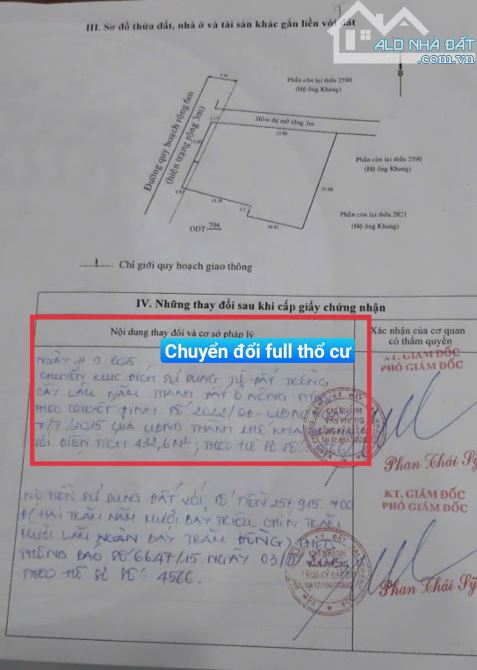 7,6 tỷ - Lô Góc 447m2 (ngang 15m), full thổ, Vĩnh Ngọc, Nha Trang. Thích hợp làm nhà vườn - 2