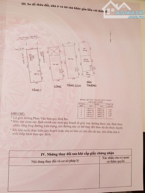 Bán nhà MT 22H Phan Văn Sửu Phường 13 quận Tân Bình DT: 4m x12m KC: 5 Tầng 7PN Giá: 10,5 T - 2