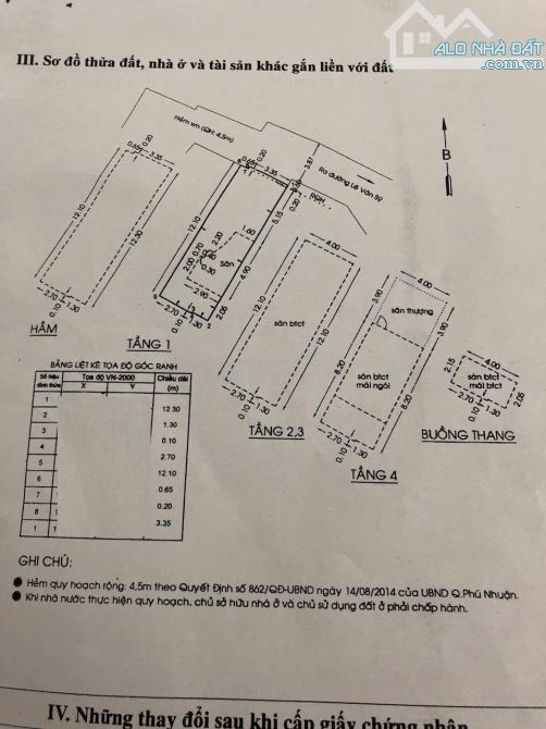 BÁN NHÀ LÊ VĂN SỸ, P13, PHÚ NHUẬN.DT:4X12, 1 HẦM,4 LẦU.GIÁ:11,3 TỶ - 4