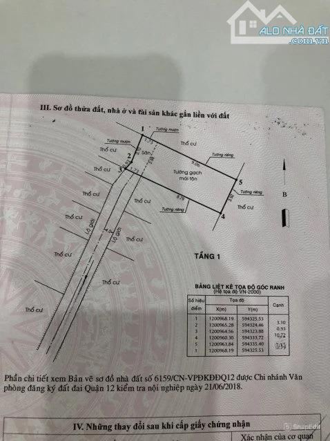 Cô Tám cần bán gấp căn nhà (42m2 , Sổ hồng riêng) ở đường Hà Đặc , Trung Mỹ Tây giá 1 tỷ - 6