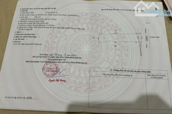 Đất Rẻ 500m - Gần Khu công nghiệp Becamex – huyện Chơn Thành – tỉnh Bình Phước 8xx - 6