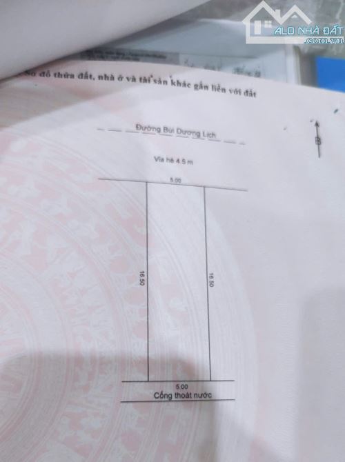 Đất Mặc Tiền Bùi Dương Lịch Đường 7m5 lề 4m5 Diện Tích : 85m Ngang 5m Hướng : Bắc Giá : 4t