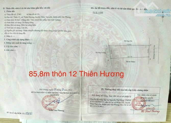 Chỉ 13tr/m2 đất Thiên Hương, Thuỷ Nguyên ô tô 7 chỗ quay đầu 👉 quá HỢP LÝ để ĐẦU TƯ - 2