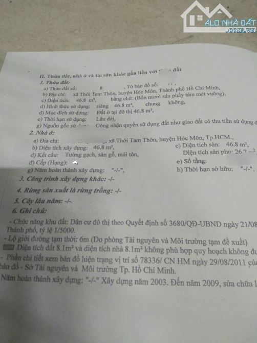 Kẹt Nợ Bán Gấp Nhà 1 Lầu Cứu Chủ.Dt 46,8m2 ( SHR) Giá760tr.Đ: Đặng thúc vịnh , Hóc môn ! - 4