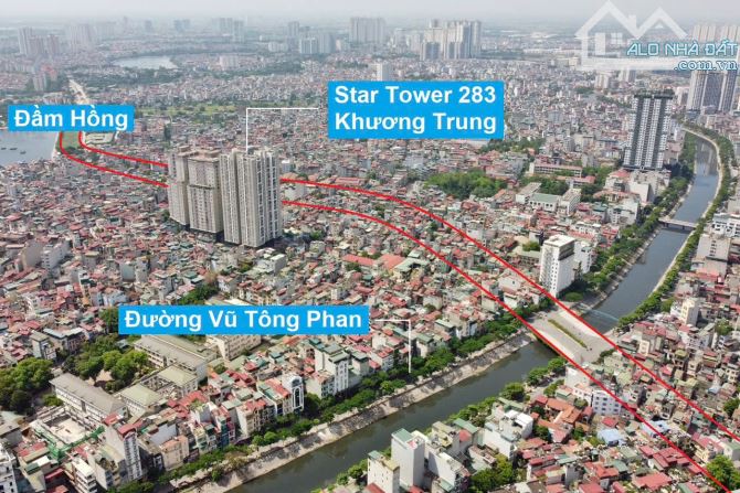 Bán Đất Mặt phố Vũ Tông Phan. 210m2 - MT 9m. Lô góc 3 mặt tiền - Vỉa hè rộng - Đón QH vành - 4