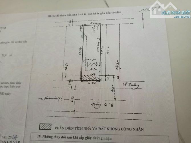 GÒ VẤP, BÁN NHÀ LÊ THỊ HỒNG, KHU CHỢ CC26, DT 5x17m ĐƯỜNG 8M - 5