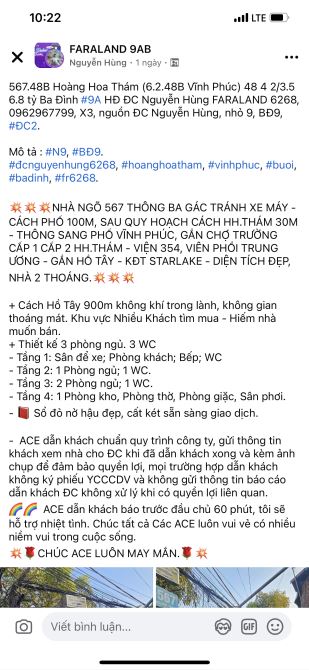 Bán nhà mặt ngõ 62 Ngọc Hà, mặt ngõ KD, thông, gần Lăng Bác 50m2x5T - 12.8 tỷ Ba Đình