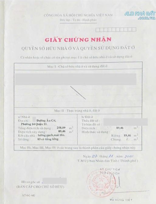 BÁN NHÀ MẶT TIỀN ÂU CƠ 4,5X22 NGAY VÒNG XOAY LÊ ĐẠI HÀNH-CƯ XÁ LỮ GIA Q11 CHỈ 23,5 TỶ - 1