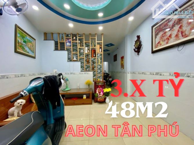 BÁN NHÀ HẺM OTO SÁT ST NHẬT 48m2 - 3 PHÒNG NGỦ - GIÁP TÂN PHÚ 3.X TỶ