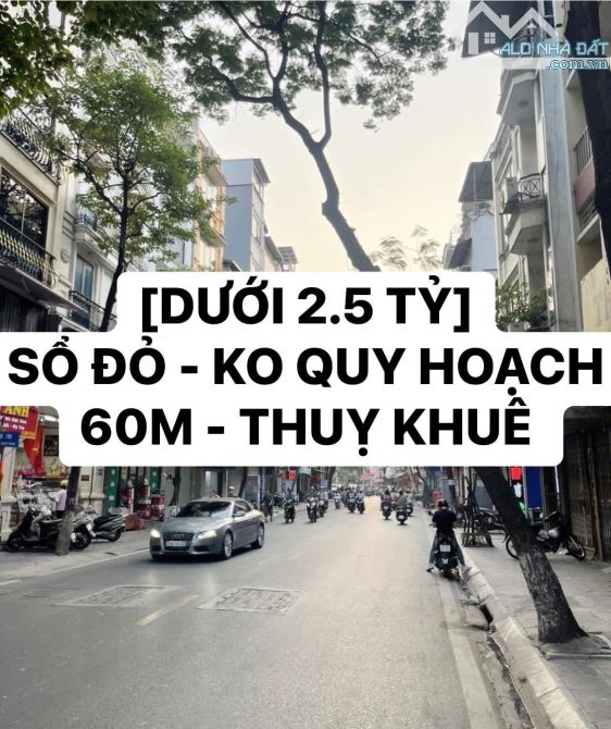 🚨🚨🚨 [2,4TỶ] 60M ĐẤT THUỴ KHUÊ - CÓ SỔ - KHÔNG QUY HOẠCH -  VỊ TRÍ TRUNG TÂM BA ĐÌNH