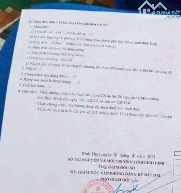 Duy nhất còn sót lô đất mặt tiền Đường Ngô Thời Nhiệm Phường Trần Hưng Đạo