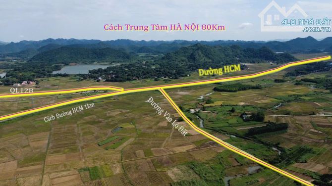 Chỉ 800 triệu,1700m tại Yên Nghi  Lạc Sơn,lô góc,gần hồ mát,ô tô vào,cách đường HCM 800m - 1