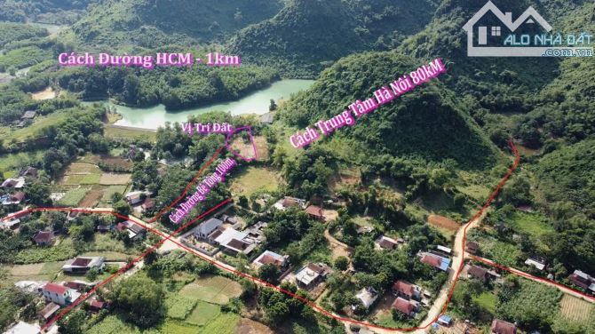 Chỉ 800 triệu,1700m tại Yên Nghi  Lạc Sơn,lô góc,gần hồ mát,ô tô vào,cách đường HCM 800m - 2