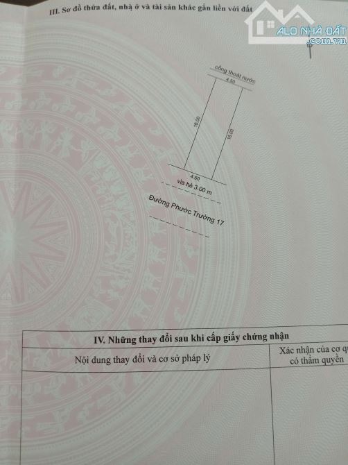 Bán lô đất mặt tiền đường Phước Trường 17, gần Vương Thừa Vũ - 4,75 tỷ TL - 3