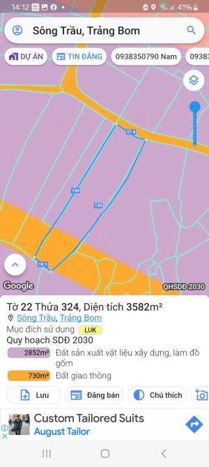 Cần bán 3582m, Mặt Tiền đường Sông Trầu 22, xã Sông Trầu, huyện Trảng Bom - 4