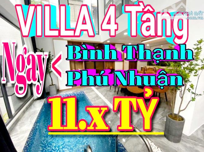 VILLA 4 Tầng - Ngay Bình Thạnh - HXT - Nội Thất Xịn Sò - Hồ Bơi Trong Nhà - Nhỉnh 11 T