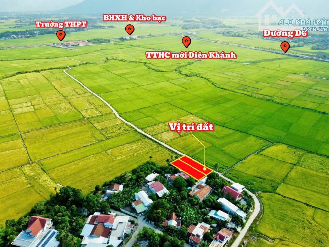 Bán siêu phẩm view lúa cực đẹp tại Diên Lạc , ngay trung tâm hành chính Diên Khánh - 1