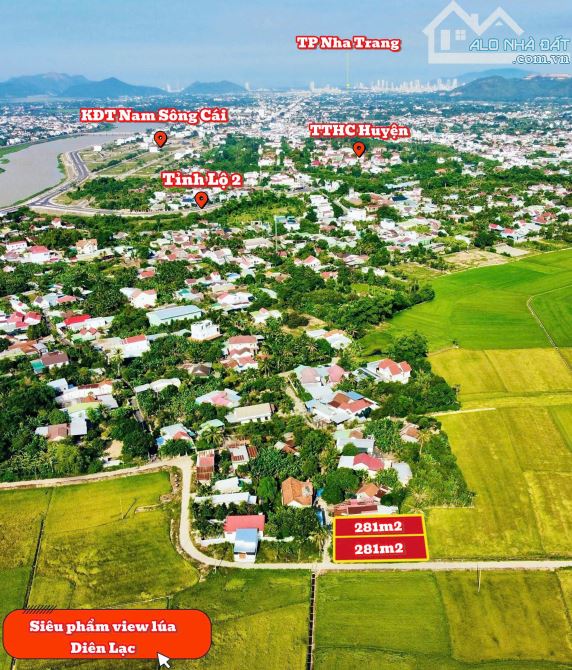 Bán siêu phẩm view lúa cực đẹp tại Diên Lạc , ngay trung tâm hành chính Diên Khánh - 3