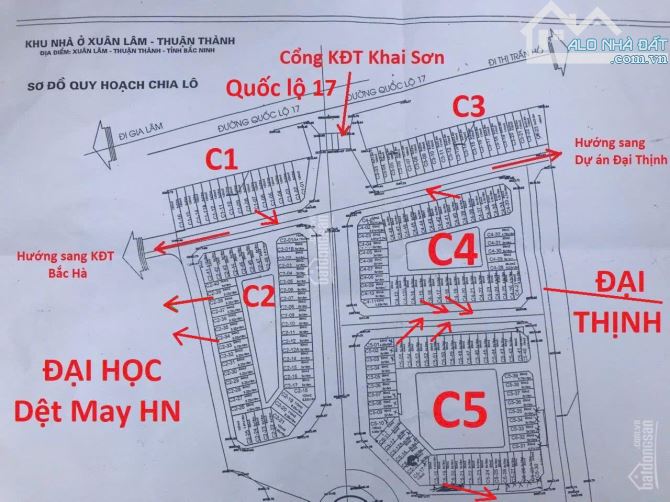 Bán gấp 94 m2 đất khu liền kề dự án KĐT Khai Sơn, Thuận Thành, Bắc Ninh. Ngay cạnh trường - 3